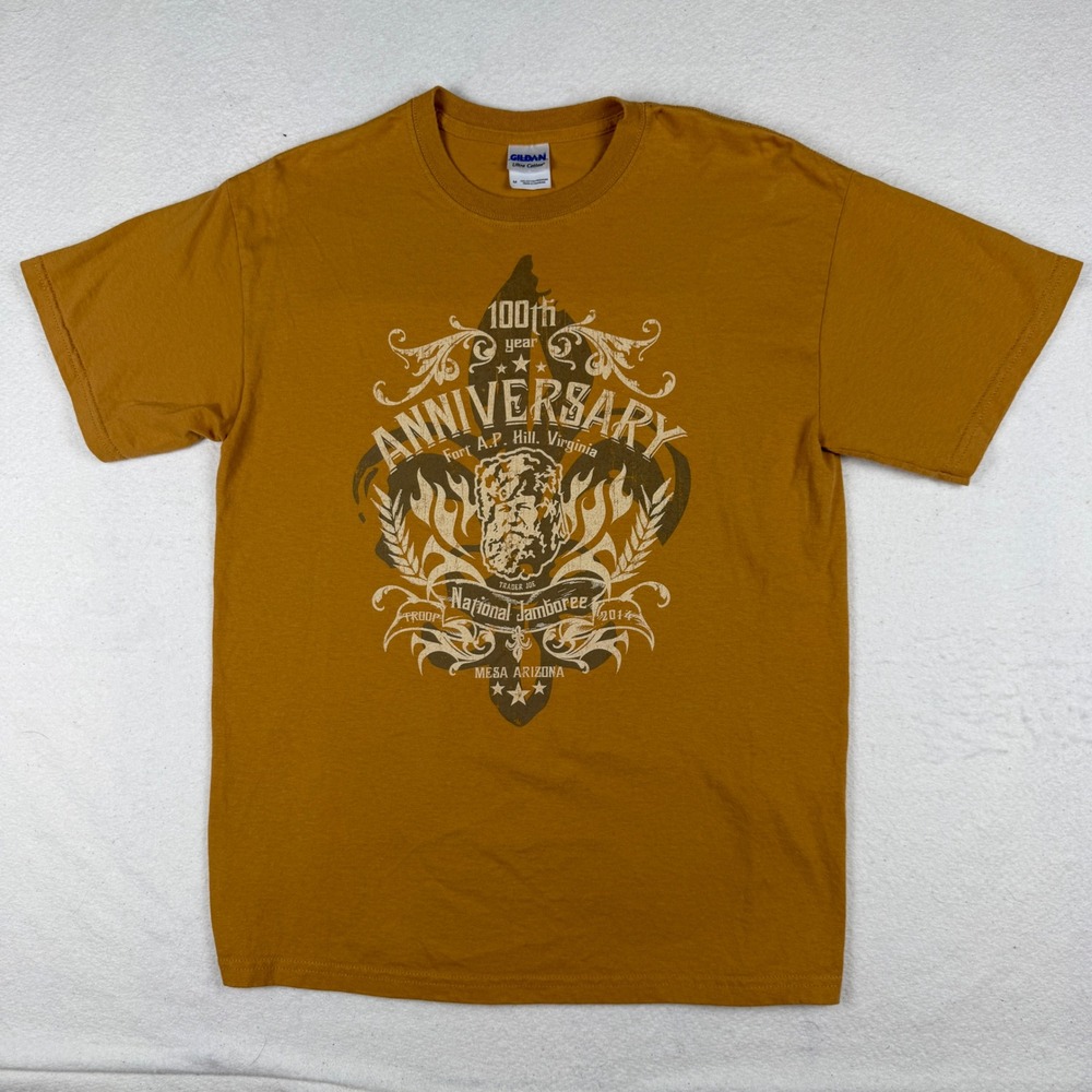 Gildan 100th Anniversary‎ National Jamboree 2014 T-Shirt Mens Medium Yellow Mesa